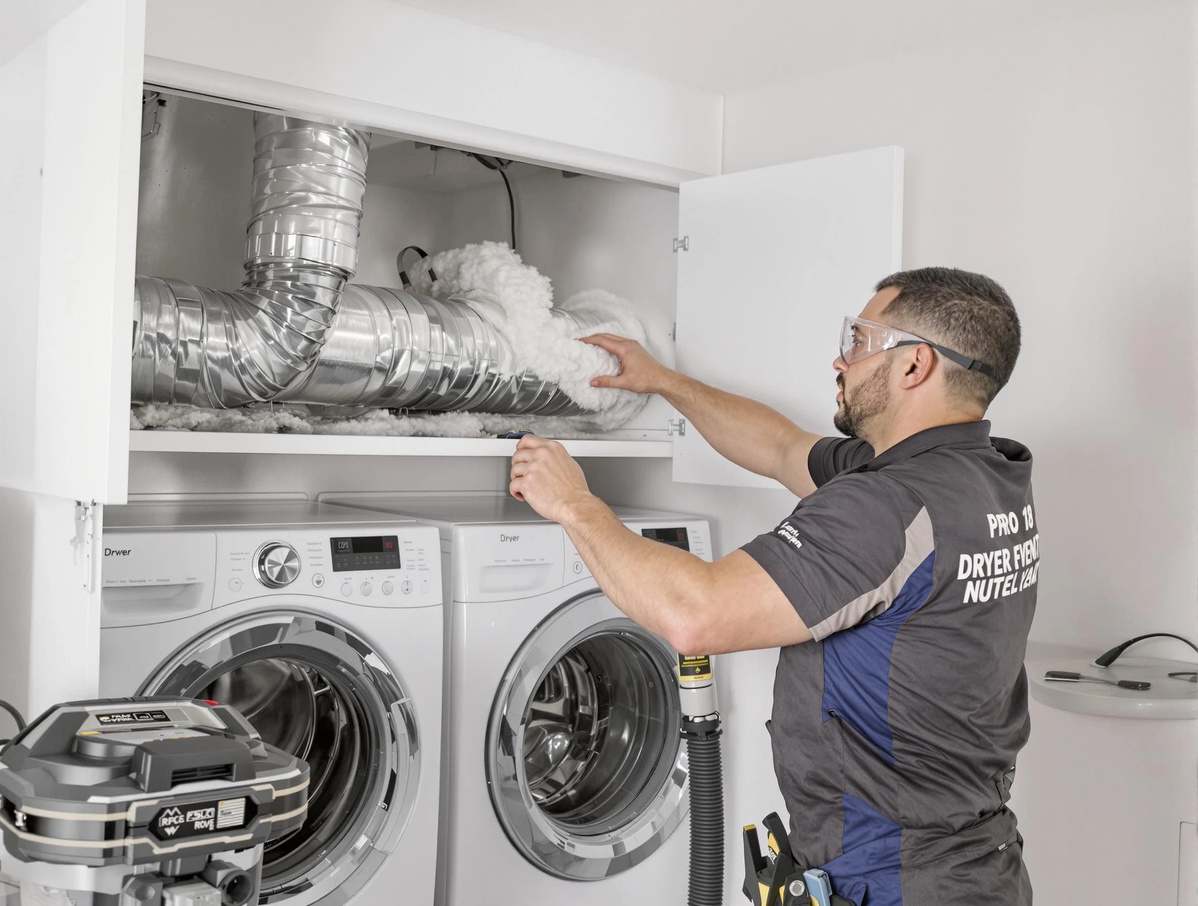 Gardendale Dryer Vent Cleaning certified technician performing specialized gas dryer vent cleaning in Gardendale