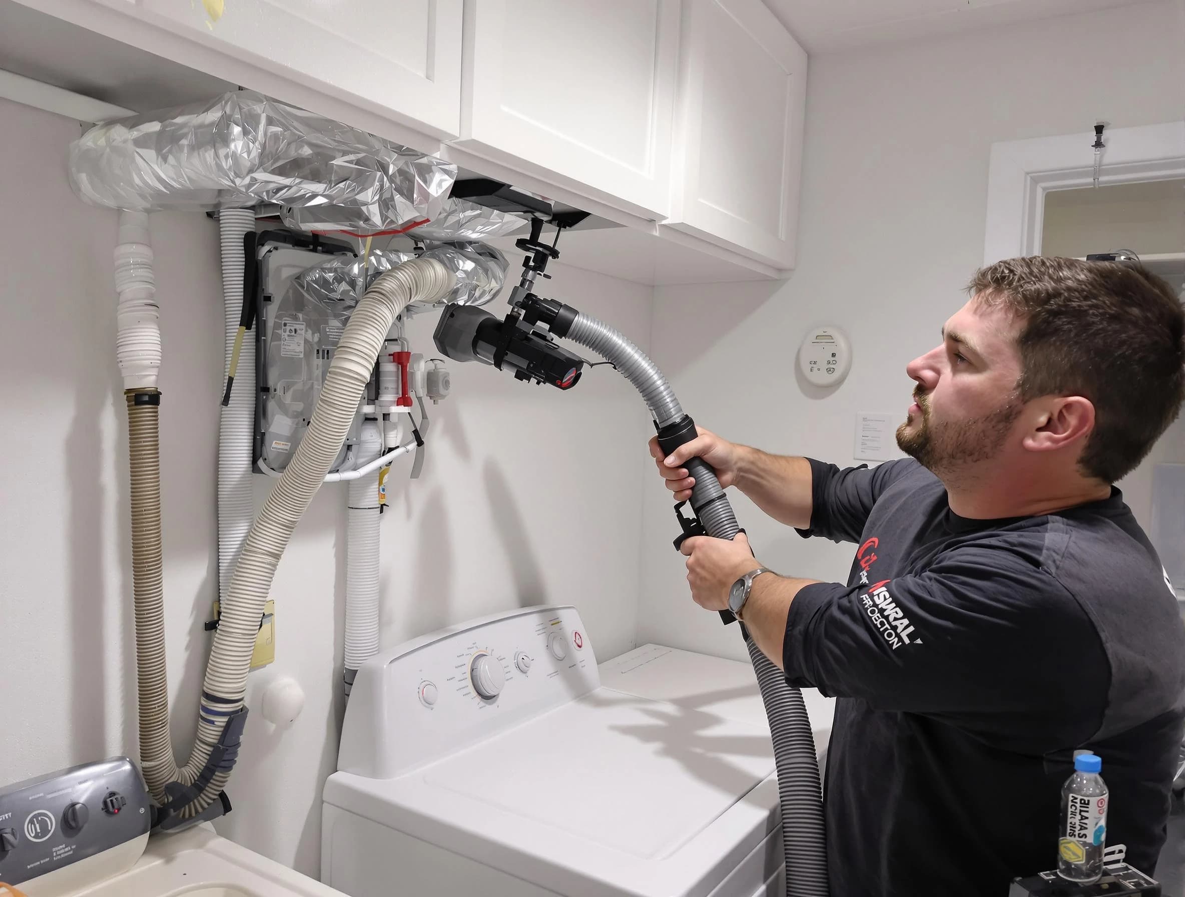 Gardendale Dryer Vent Cleaning certified technician performing safety-focused gas dryer vent cleaning in Gardendale
