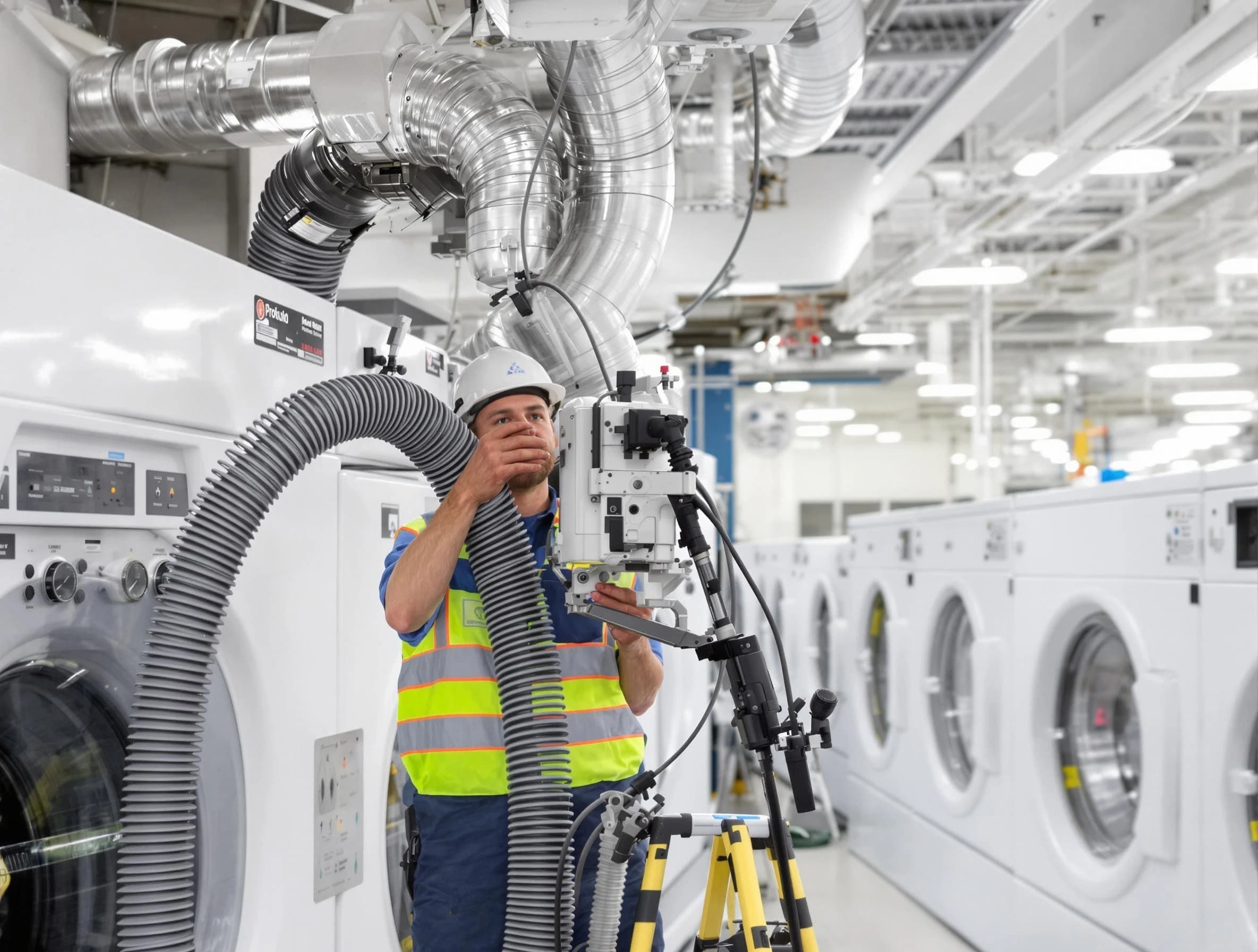 Gardendale Dryer Vent Cleaning team performing commercial-grade dryer vent cleaning at a business facility in Gardendale