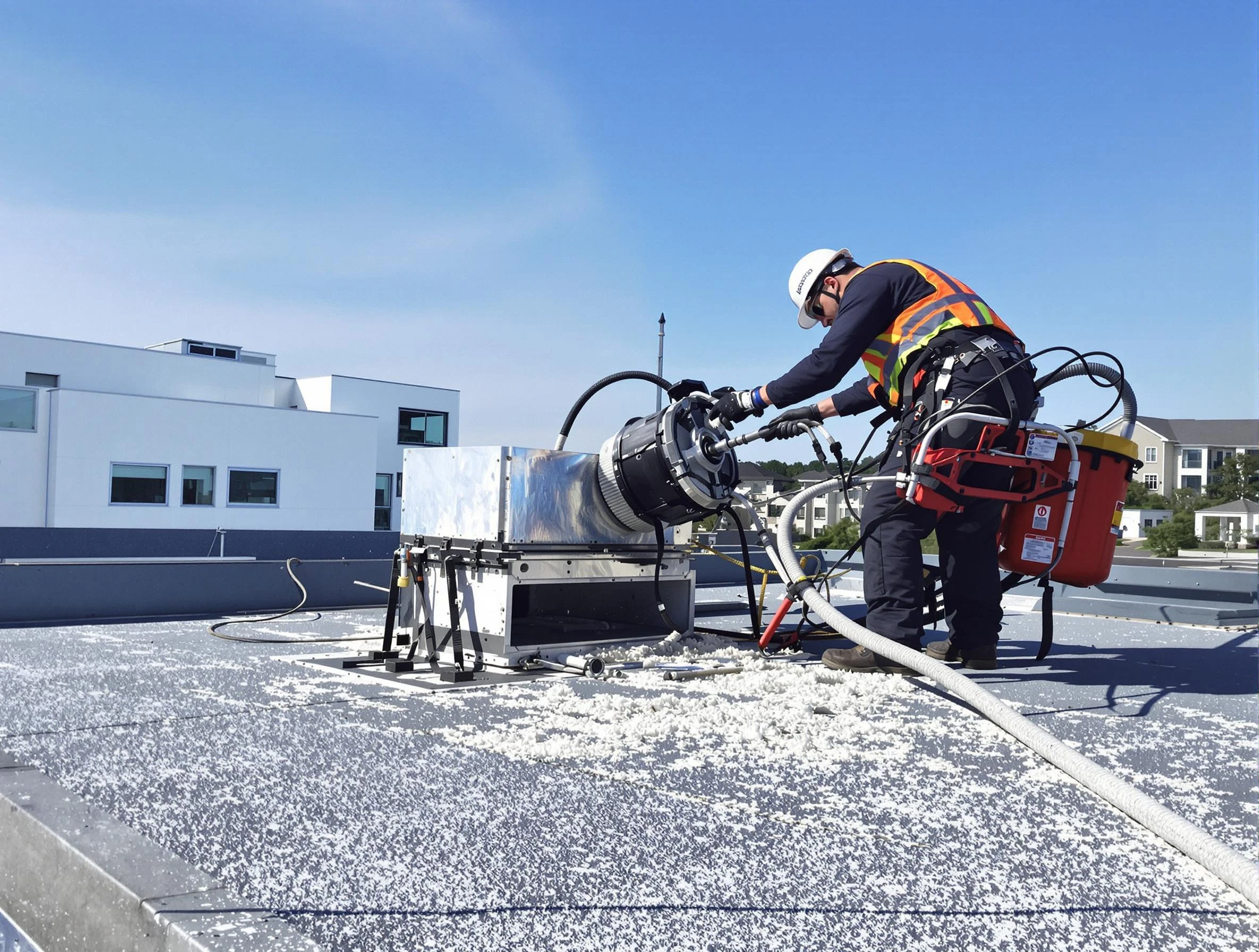 Cleaning Dryer Vent On Roof in Gardendale