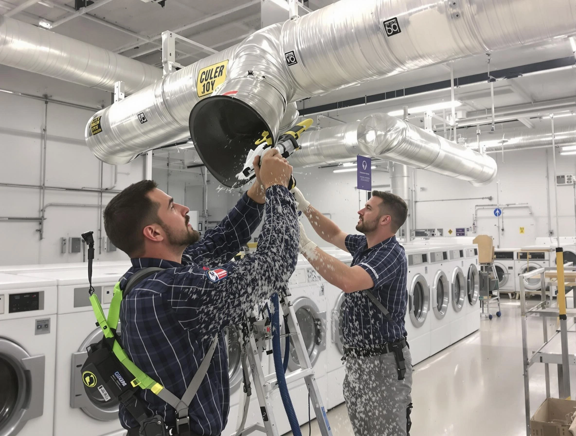 Gardendale Dryer Vent Cleaning team performing large-scale commercial dryer vent cleaning in Gardendale